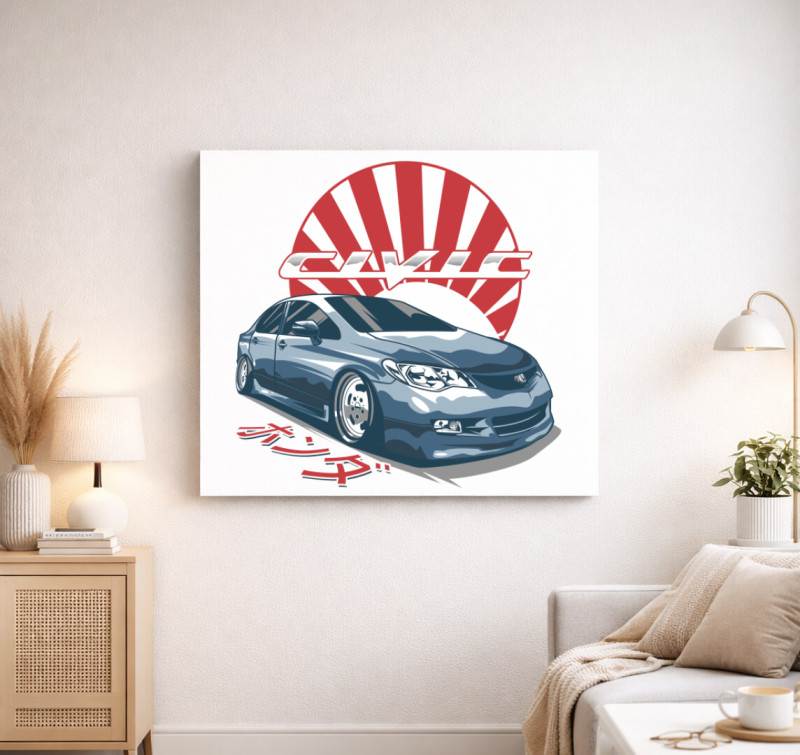 Honda Civic vászonkép — Fehér