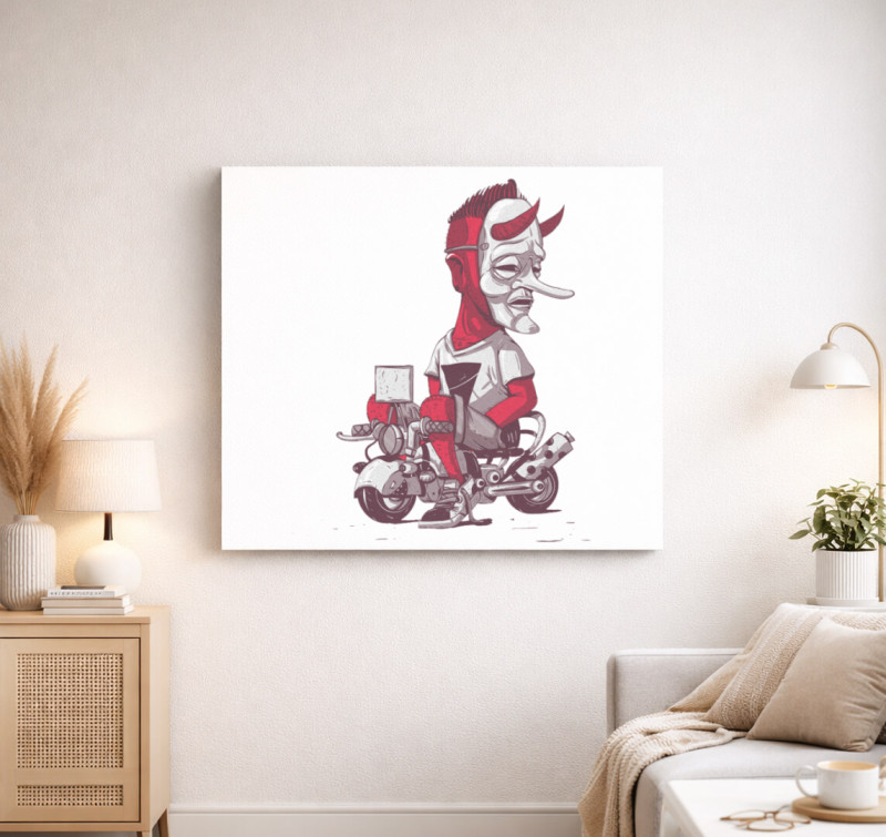 Lone rider vászonkép — Fehér