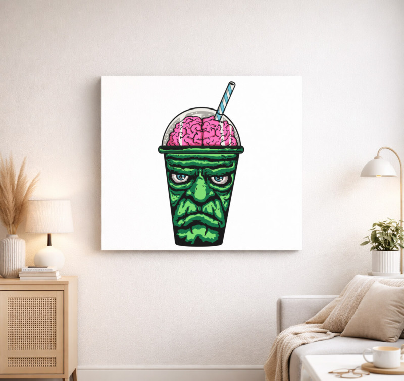 Zombis agyturmix vászonkép — Fehér