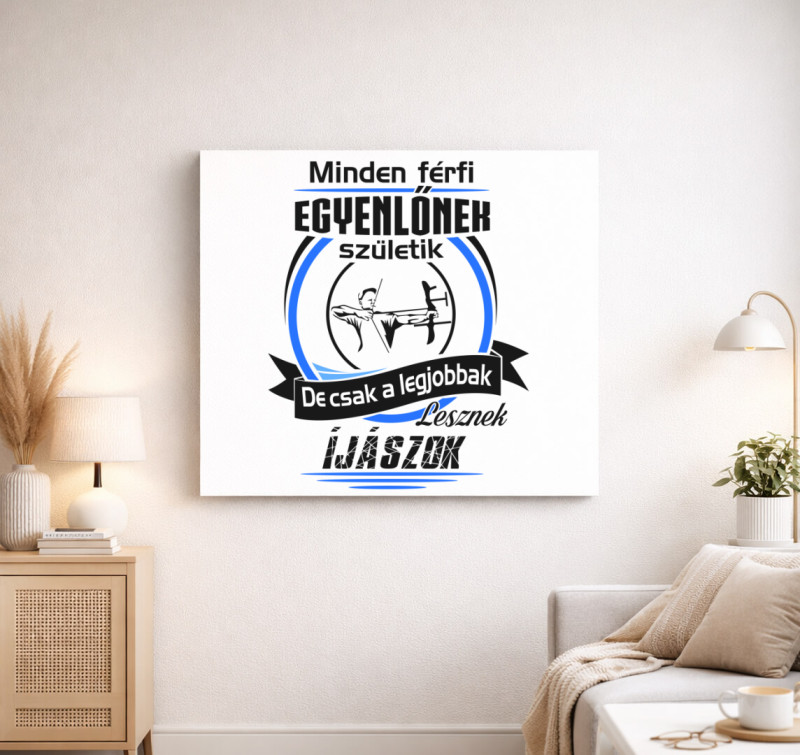 Férfi íjász vászonkép  — Fehér