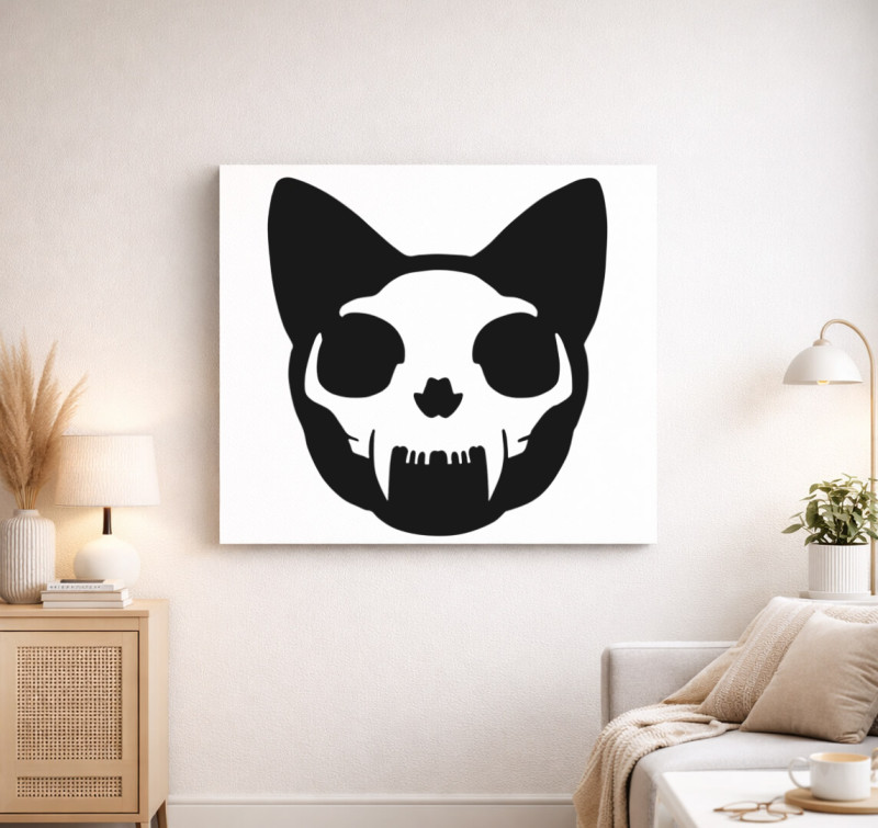 Bat Cat - Csajos vászonkép — Fehér