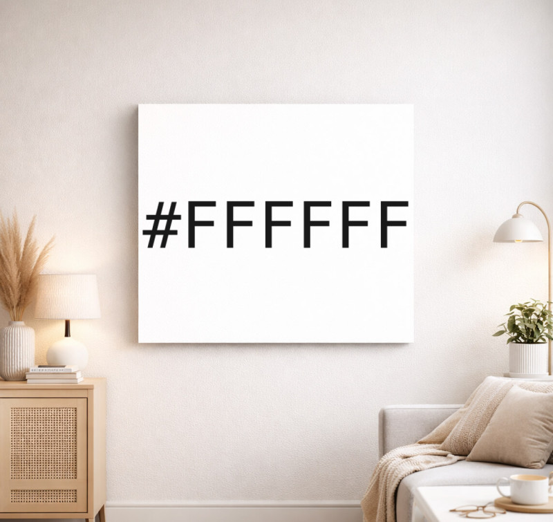 Fehér hex színkódos vászonkép  — Fehér