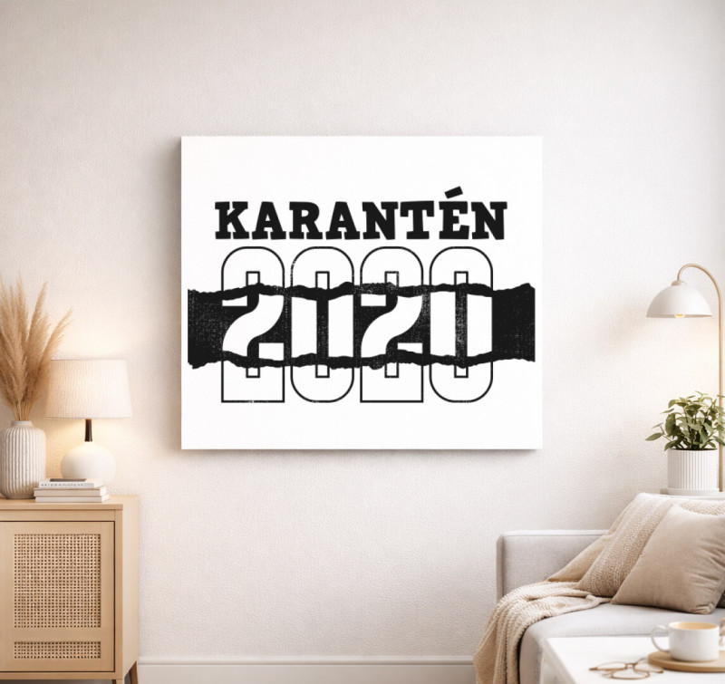 Karantén 2020 vászonkép — Fehér