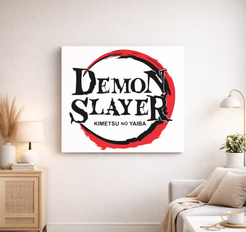 Demon Slayer vászonkép — Fehér
