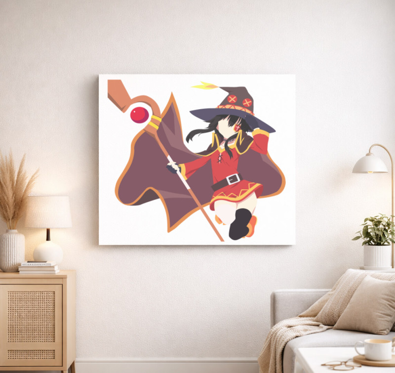 Konosuba Megumin anime vászonkép — Fehér