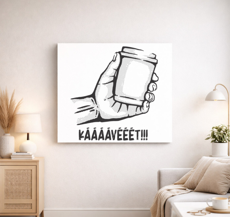 Kell egy kávé vászonkép — Fehér