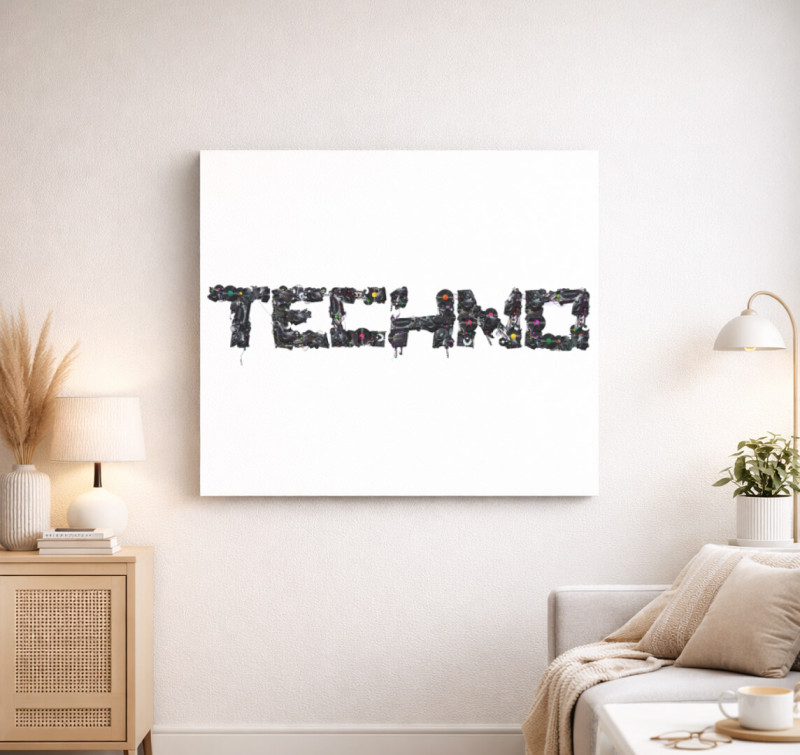 A Techno zene szerelmeseinek vászonkép — Fehér