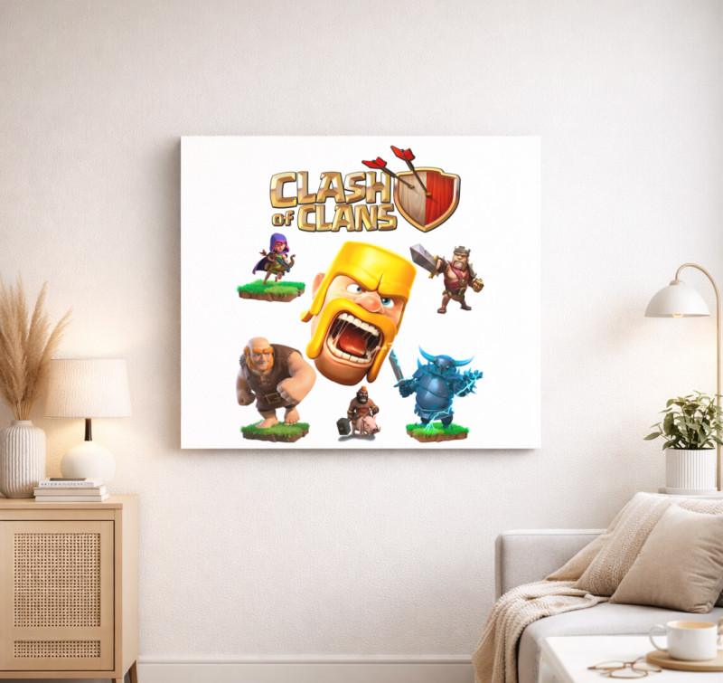 Clash of clans vászonkép — Fehér