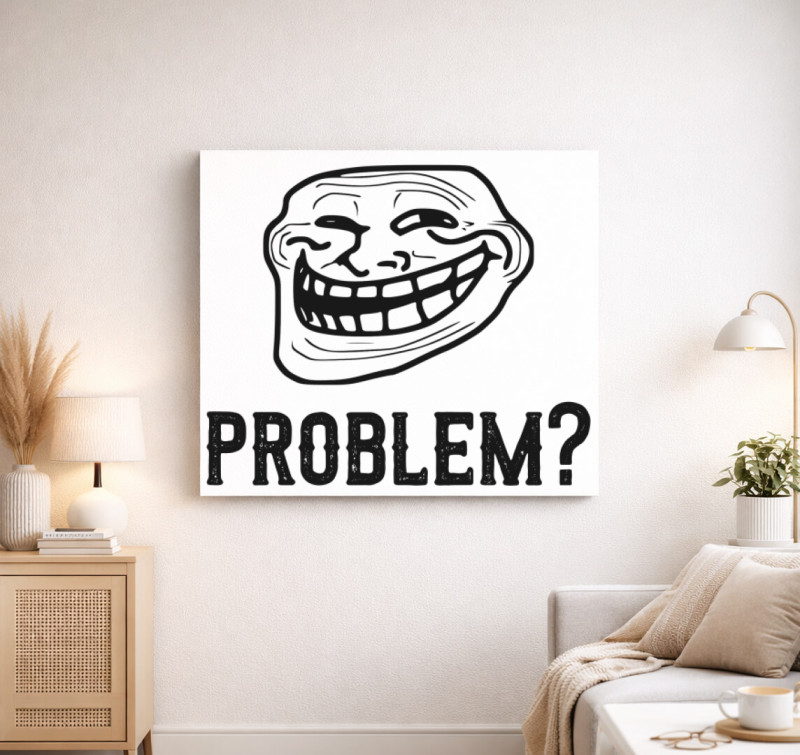 Troll Face vászonkép — Fehér
