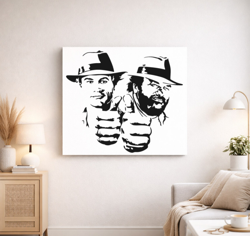 Bud Spencer és Terence Hill vászonkép — Fehér