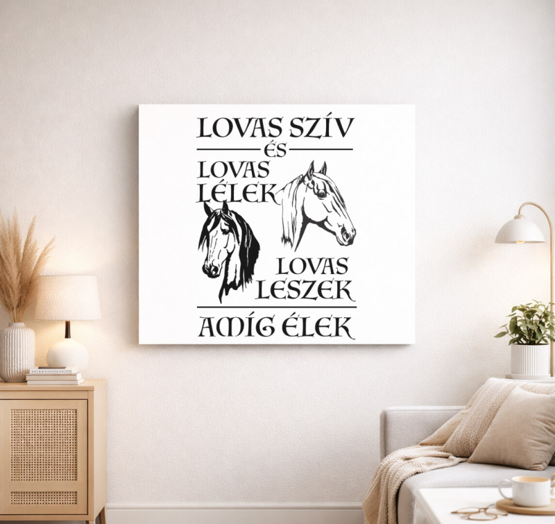 Lovas szív, lovas lélek 2 vászonkép — Fehér