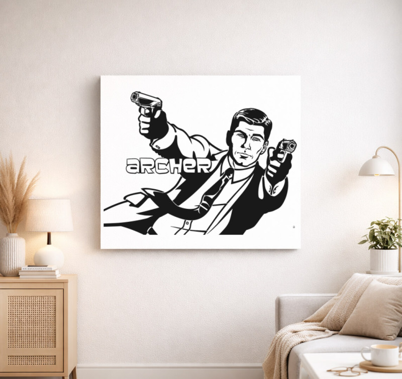 Sterling Archer vászonkép — Fehér