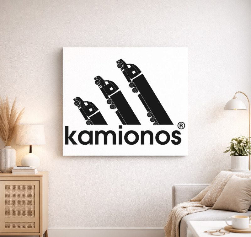 Kamionos vászonkép — Fehér