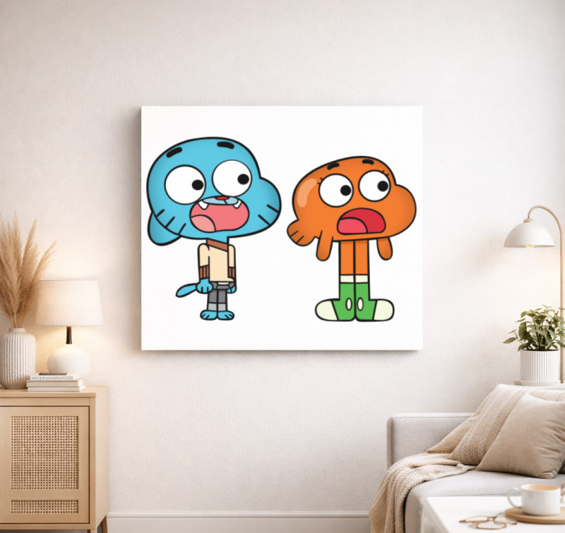 Gumball csodálatos világa vászonkép — Fehér