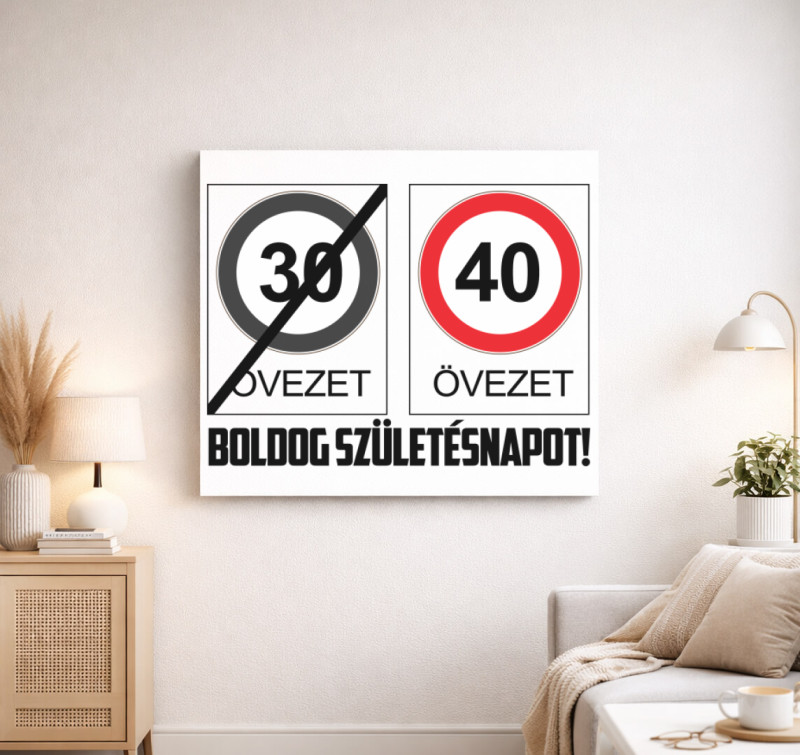 Születésnapi övezet vászonkép — Fehér