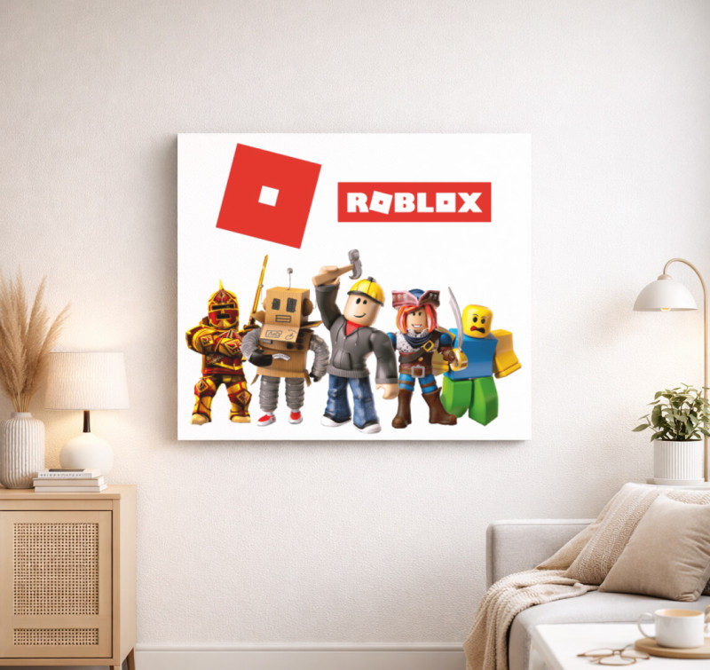 Roblox Gamer vászonkép — Fehér