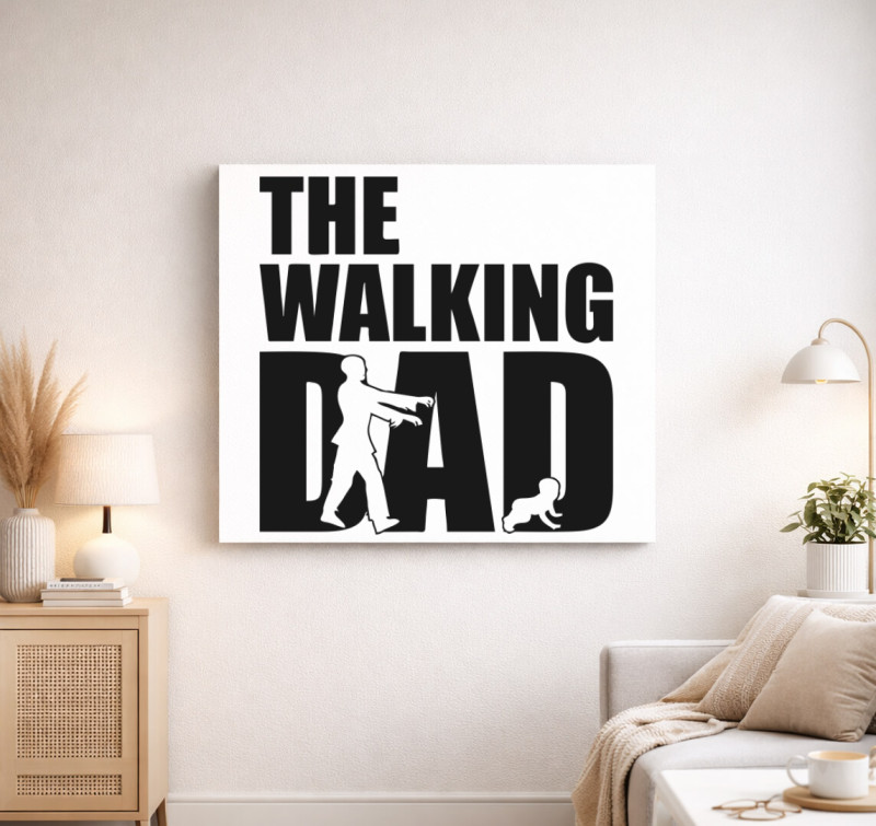 Walking Dad 2- vászonkép — Fehér