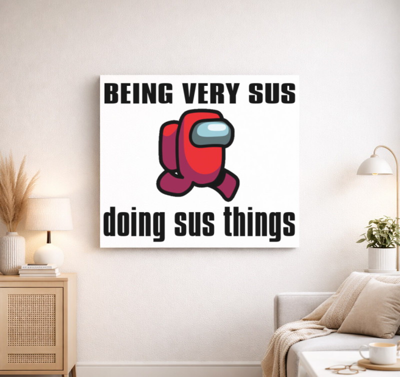 Among us - very sus vászonkép — Fehér