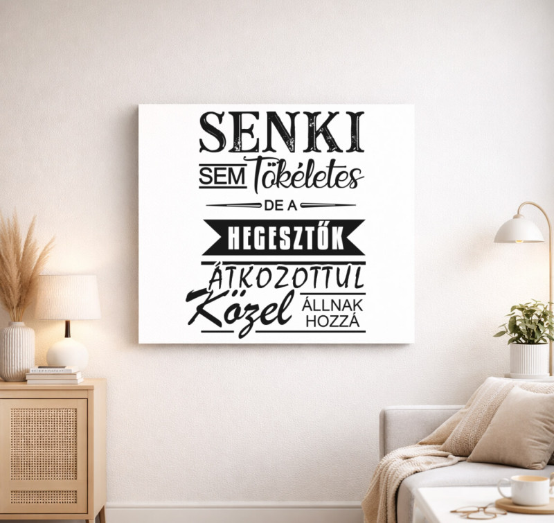 Hegesztő vászonkép — Fehér