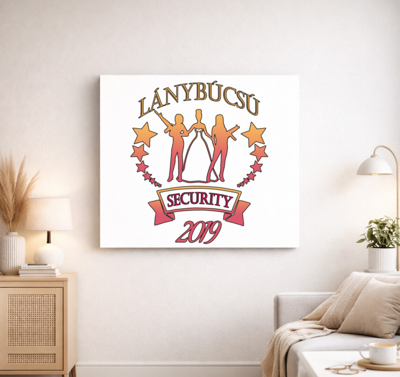 Lánybúcsú security vászonkép — Fehér
