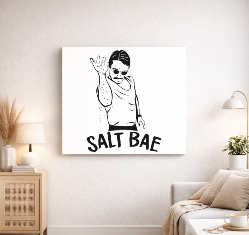 Salt Bae vászonkép — Fehér