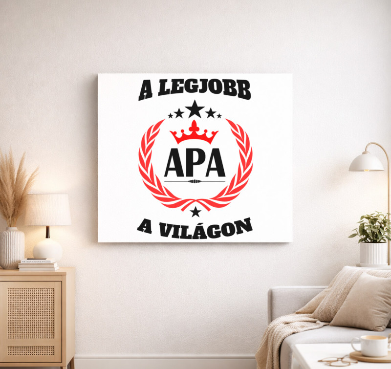 A legjobb apuka vászonkép — Fehér