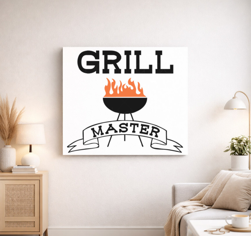 Grill Mester vászonkép — Fehér