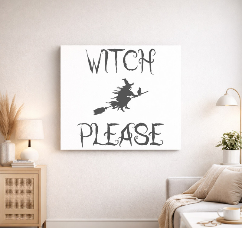 Witch Please vászonkép — Fehér
