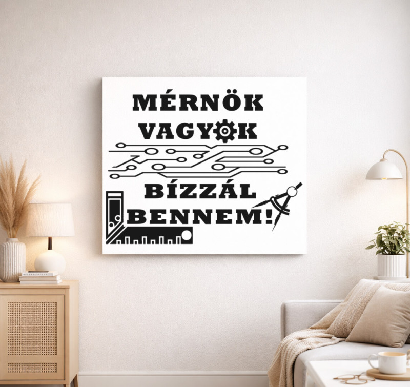Mérnök vagyok, bízzál bennem vászonkép — Fehér