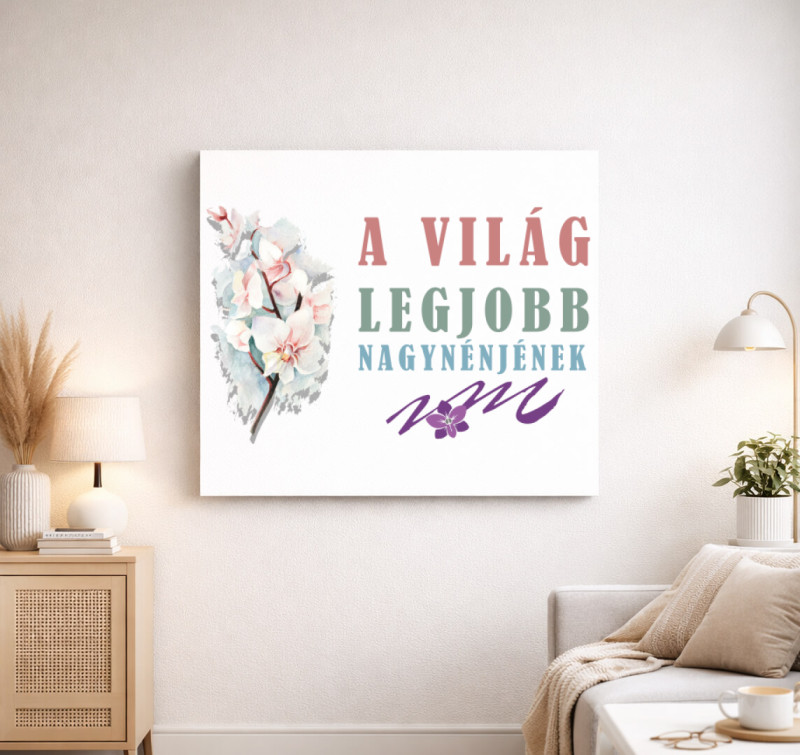 A világ legjobb nagynénje vászonkép — Fehér