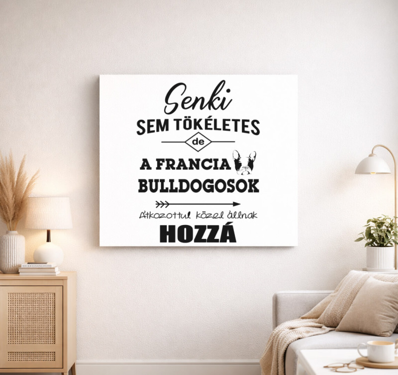 Francia Bulldogos vászonkép — Fehér