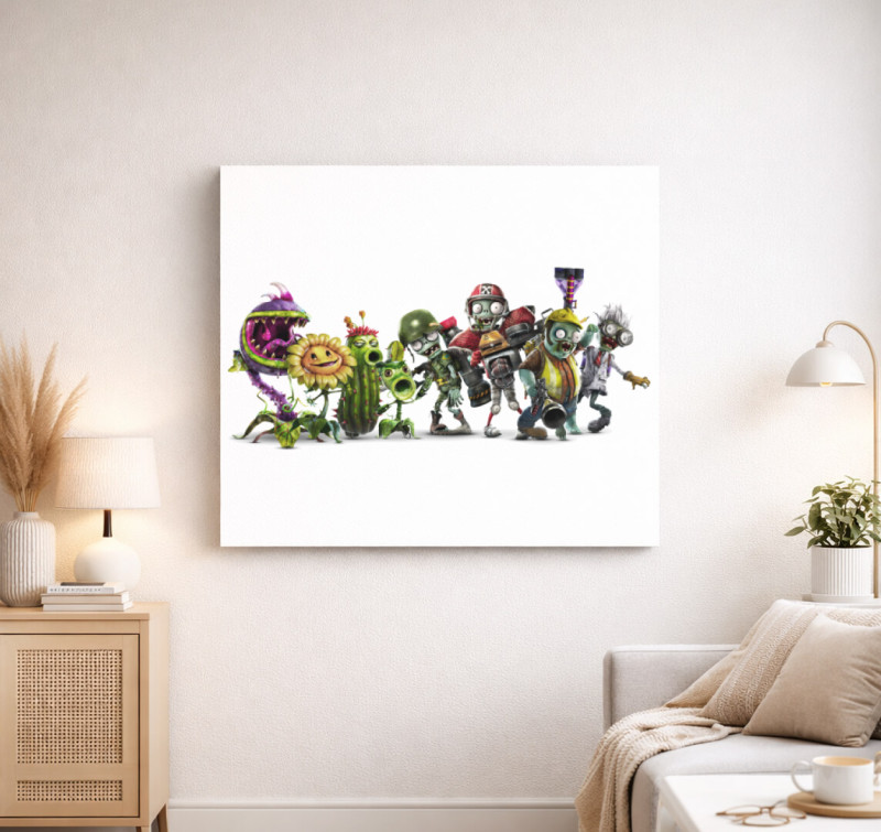 Plant vs Zombies vászonkép — Fehér