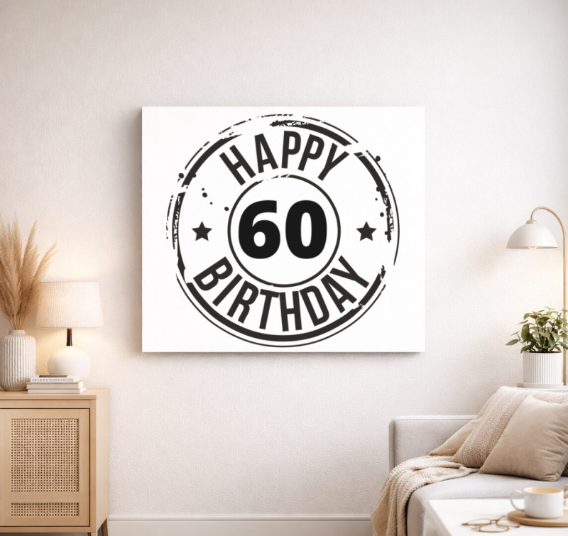Happy Birthday vászonkép  - Megadható Életkorral - — Fehér