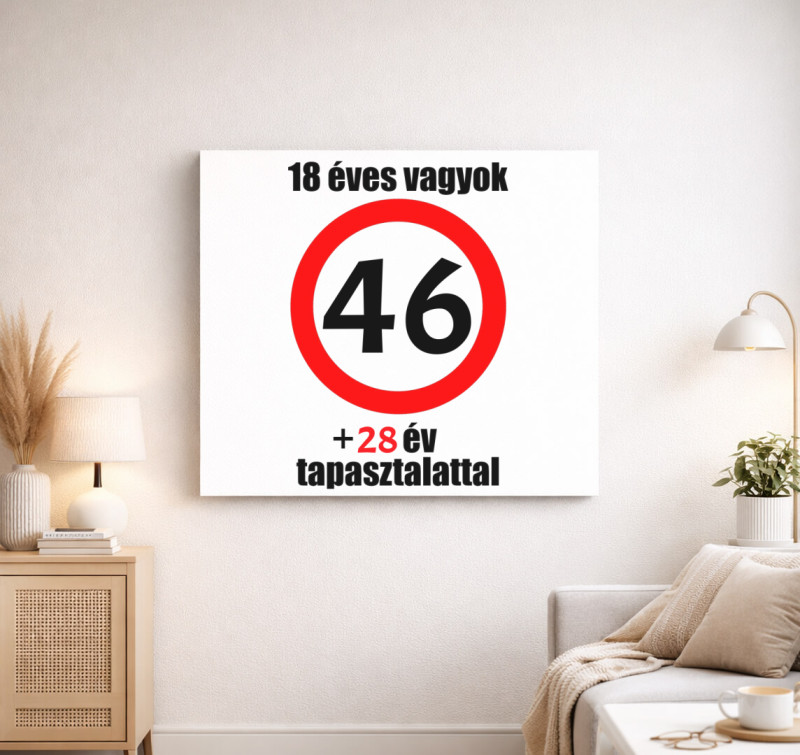 Születésnapos vászonkép  - választható évszámmal/tapasztalattal - — Fehér