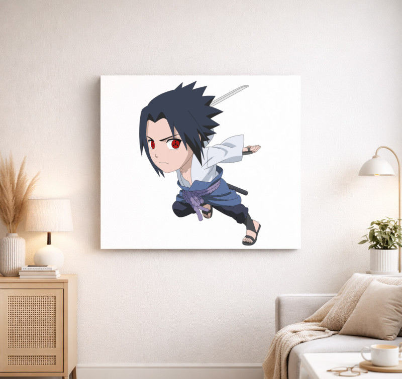 Sasuke anime vászonkép — Fehér