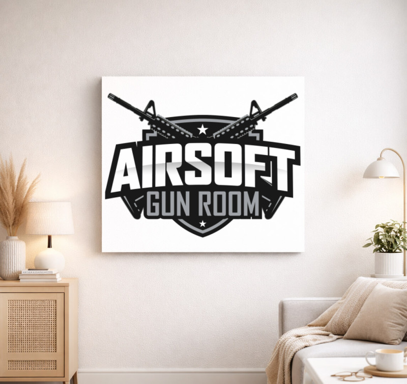 Airsoft Gun Room vászonkép — Fehér