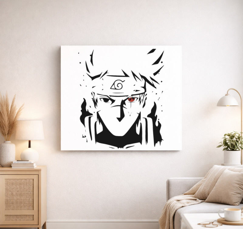 Sharingan Kakashi vászonkép — Fehér