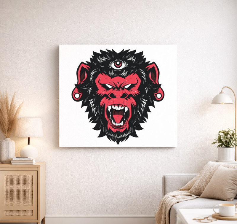 Red Monkey vászonkép — Fehér