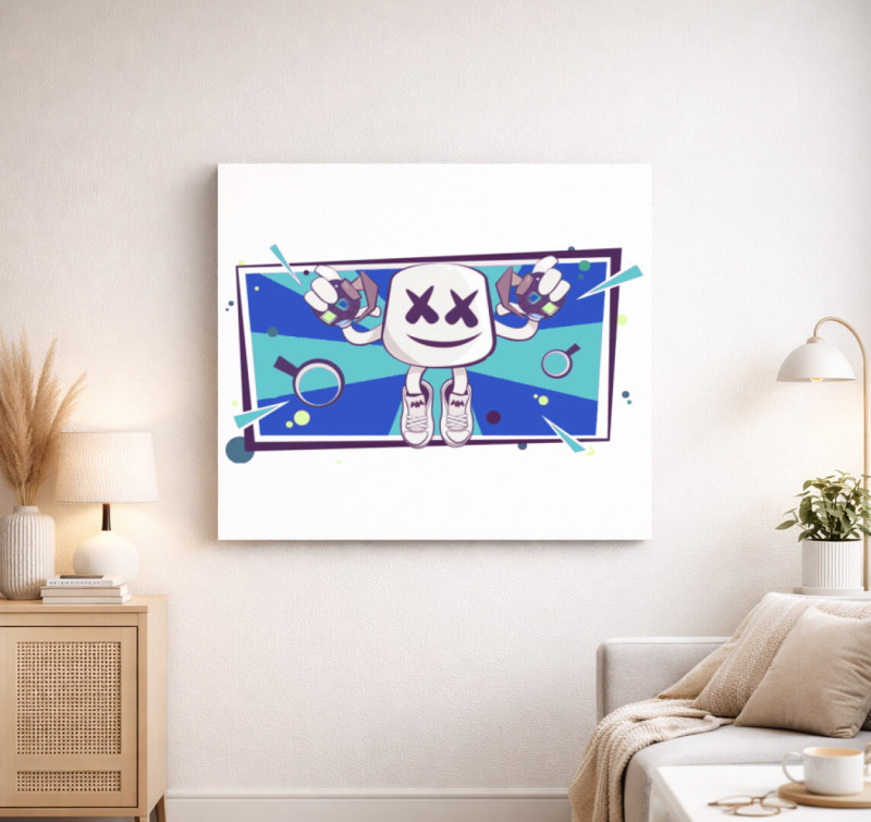 Marshmello vászonkép — Fehér