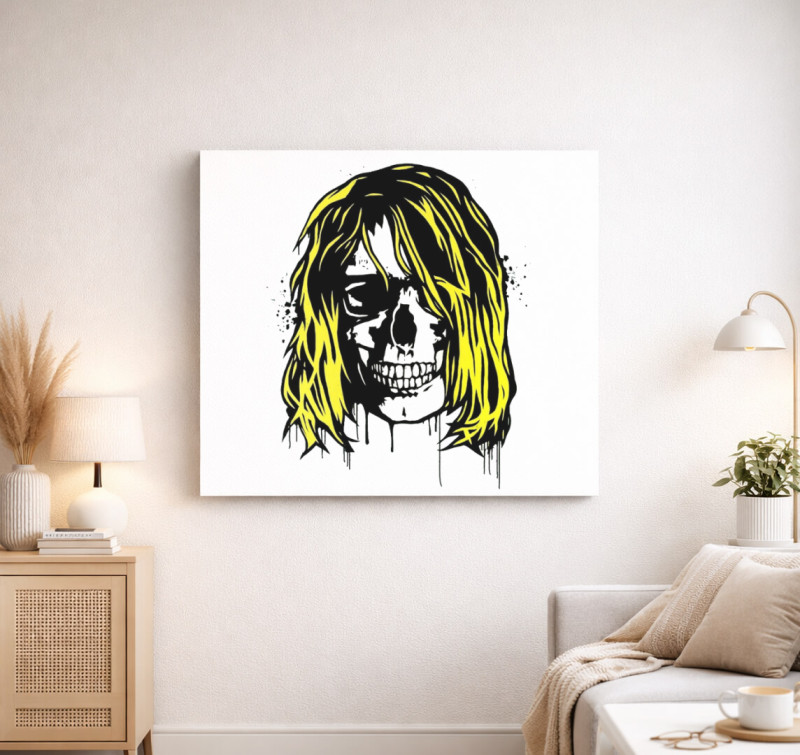 Kurt Cobain vászonkép — Fehér
