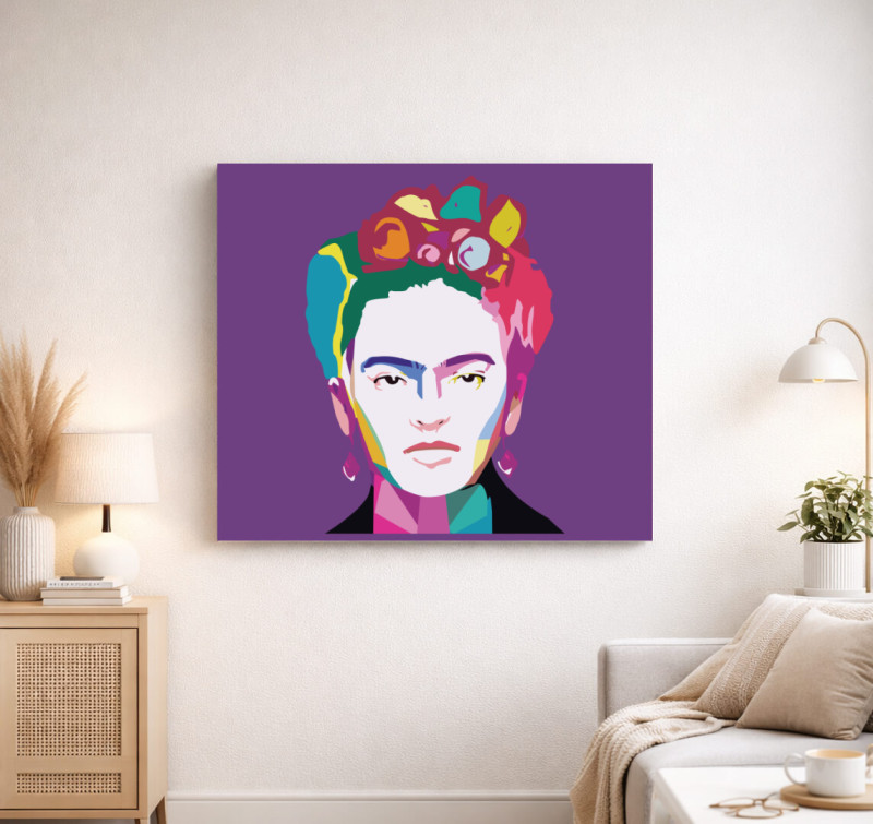 Frida portré vászonkép — Lila