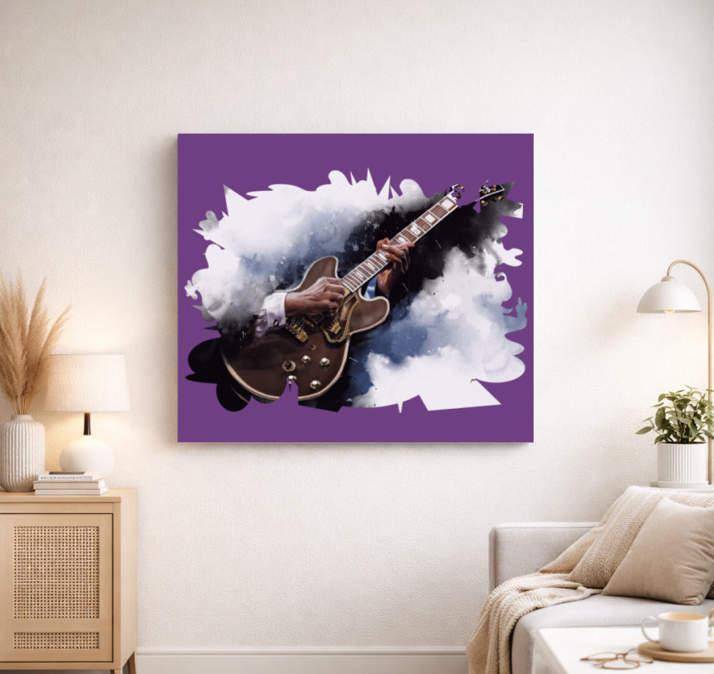 BB King elektromos gitár vászonkép — Lila
