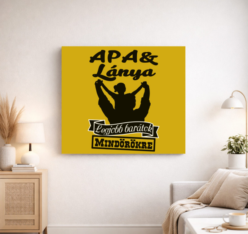 Apa és lánya legjobb barátok vászonkép — Sárga