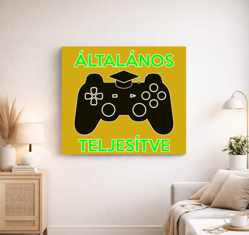 Általános teljesítve gamer vászonkép — Sárga