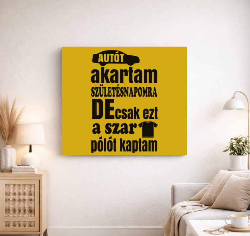 Autót akartam születésnapomra vászonkép — Sárga