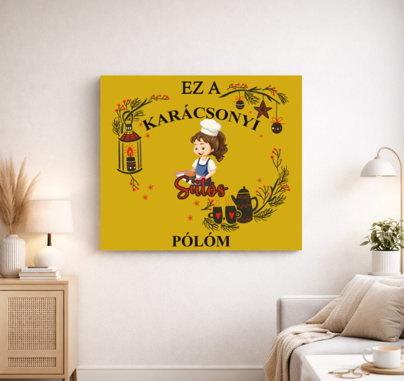 Ez a karácsonyi sütős vászonképm vászonkép — Sárga