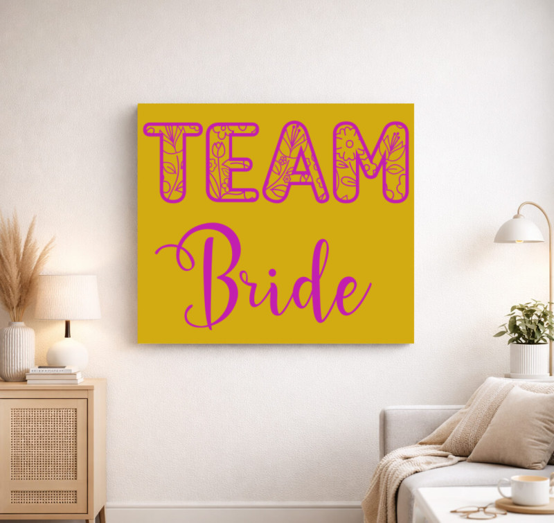 Team Bride vászonkép — Sárga