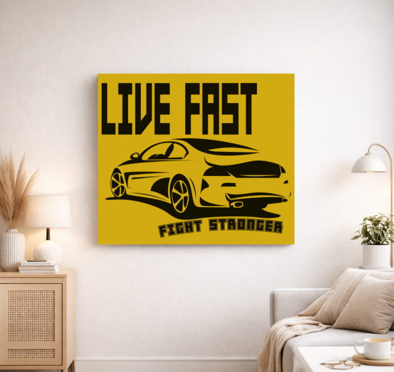 Live fast vászonkép — Sárga