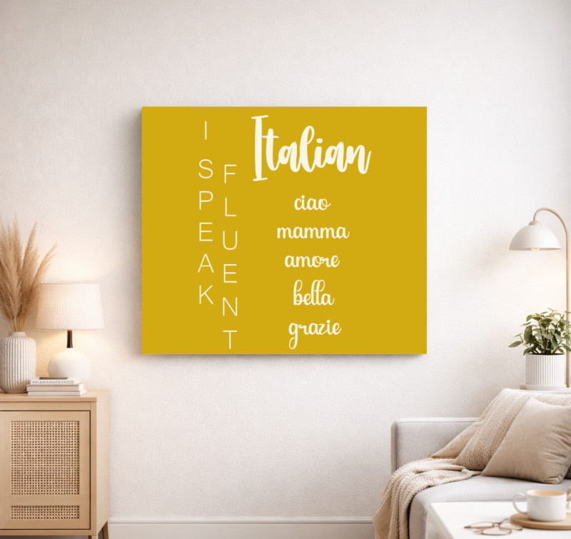 Fluent italian ciao vászonkép — Sárga