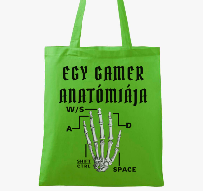 Gamer anatómia vászontáska — Almazöld